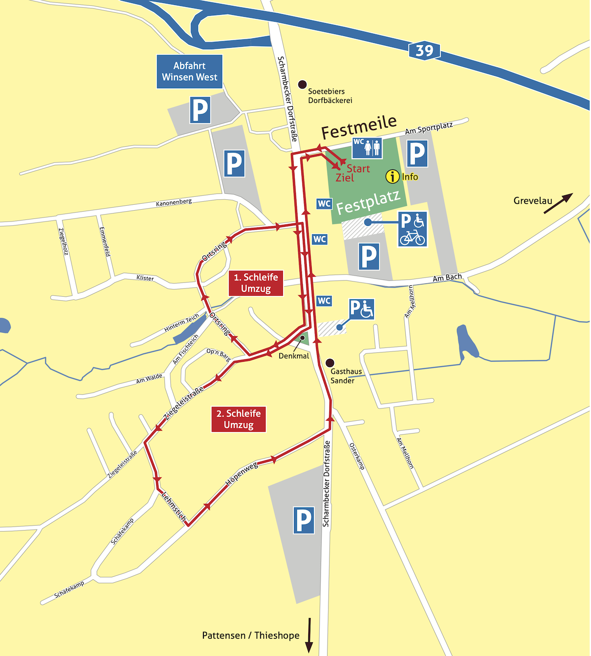 Gesamtübersicht: Lageplan für das Erntefest 2026 in Scharmbeck